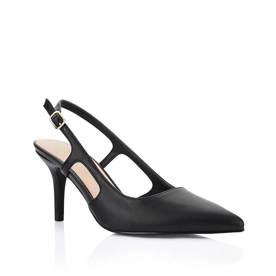 Lena Sling Back Pumps - Black