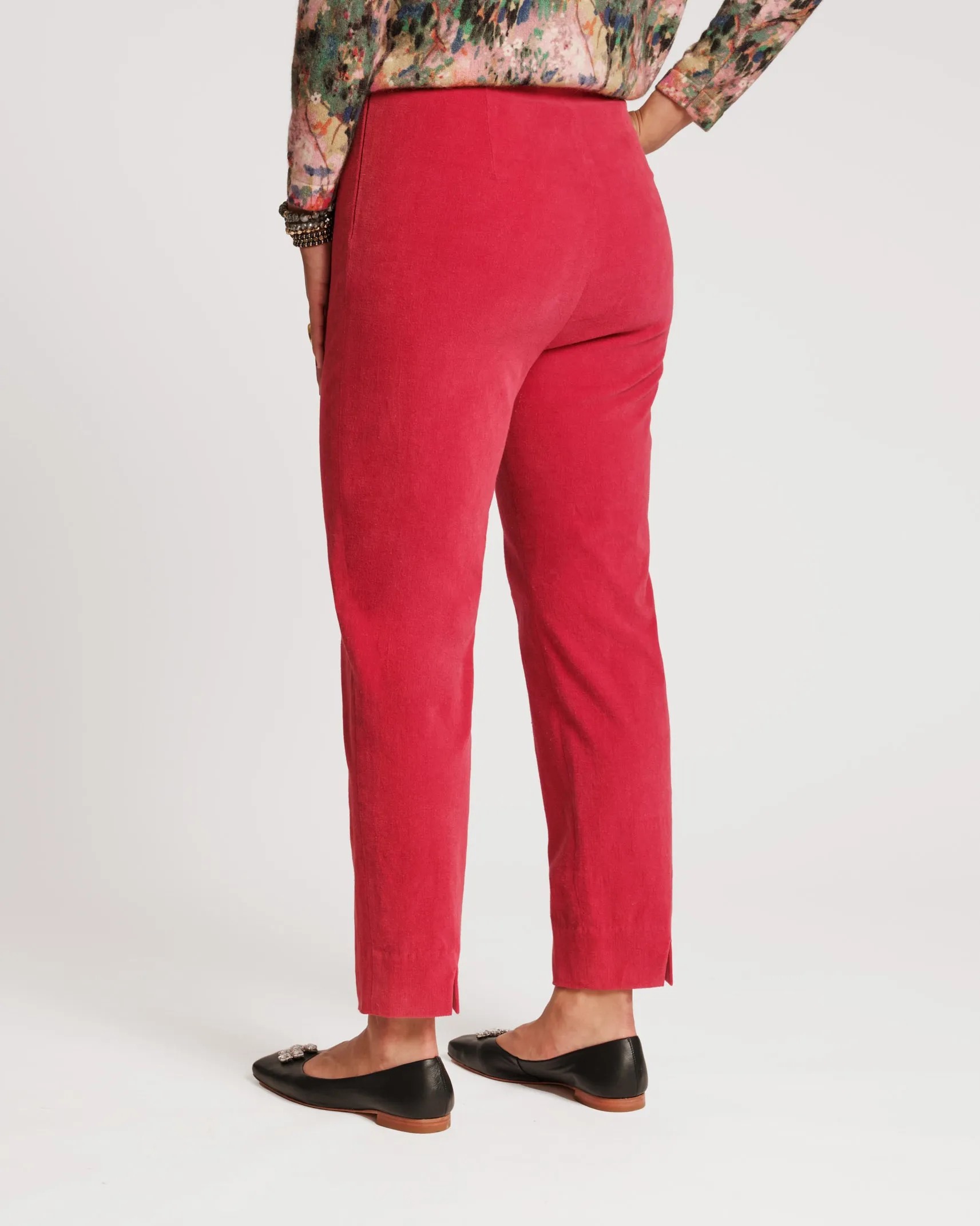 Lucy Pant Stretch Velvet Cranberry