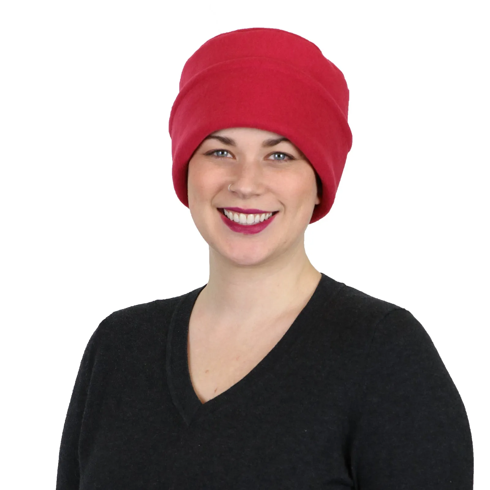 Luxury Fleece Pillbox Hat for Women Chemo Hat