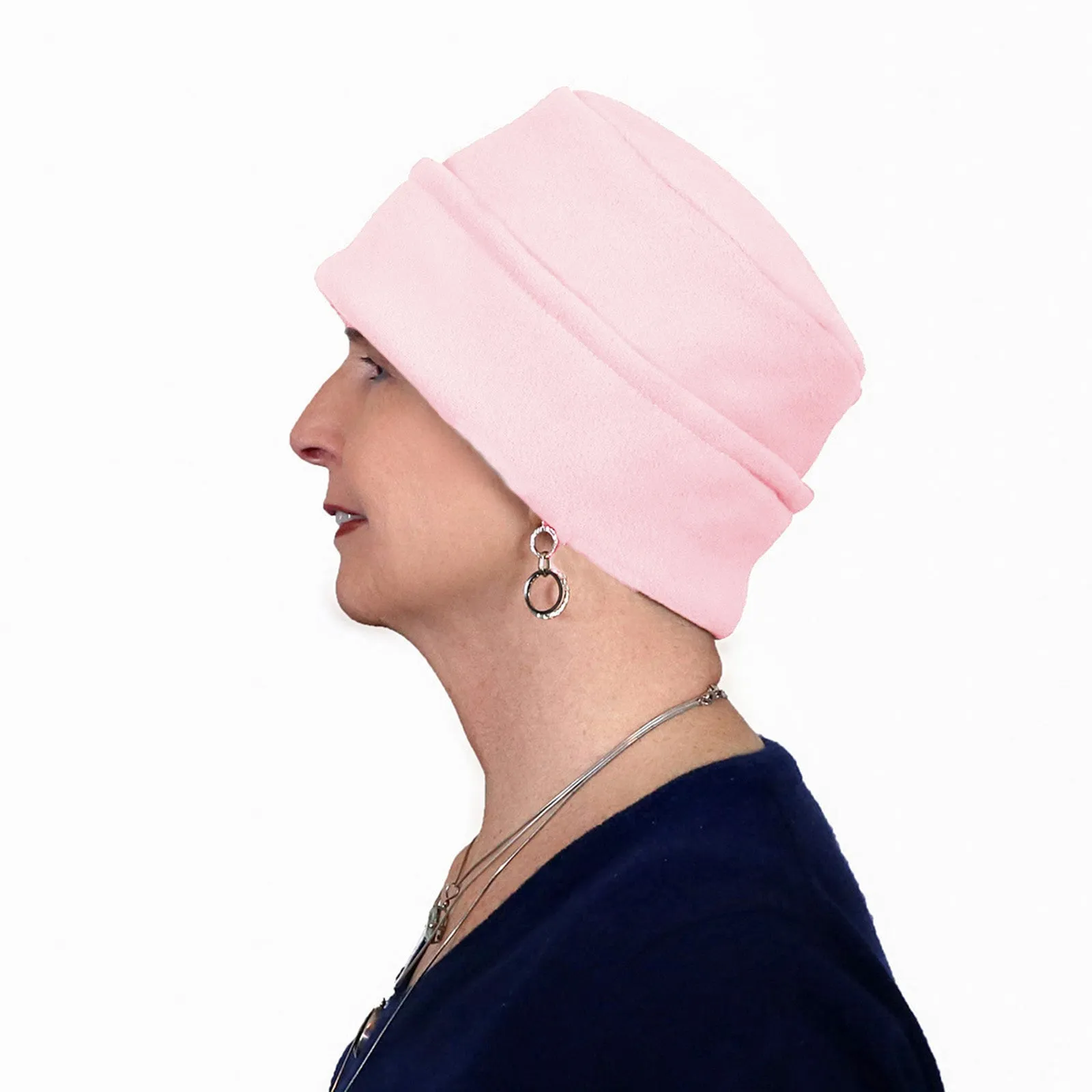 Luxury Fleece Pillbox Hat for Women Chemo Hat