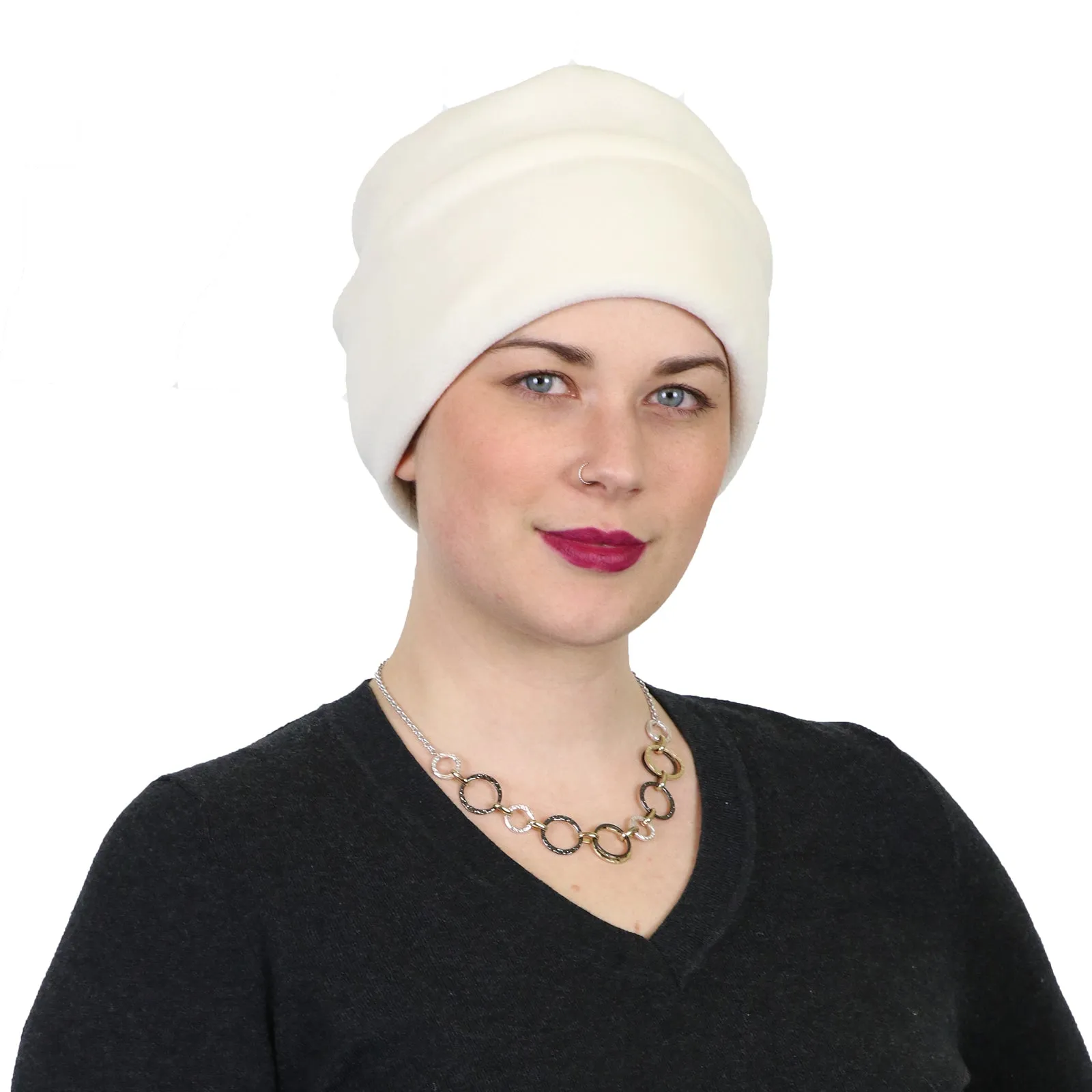 Luxury Fleece Pillbox Hat for Women Chemo Hat