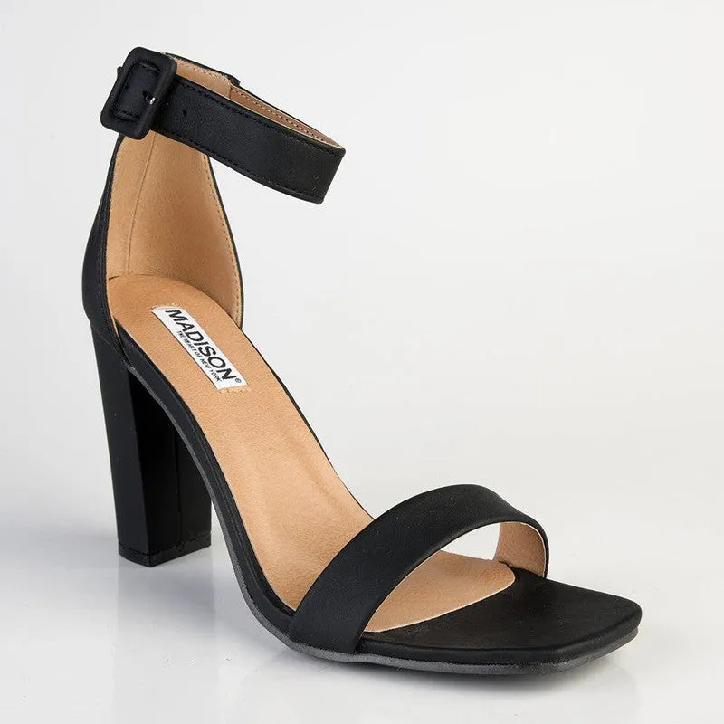 Madison Angelique Classic Block Heel Sandal - Black