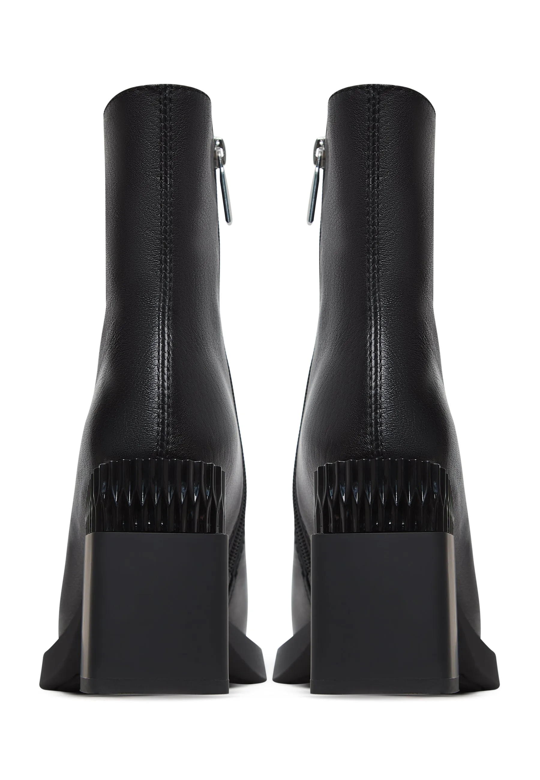 Modern Zipper Heel Boots Thrud - Black