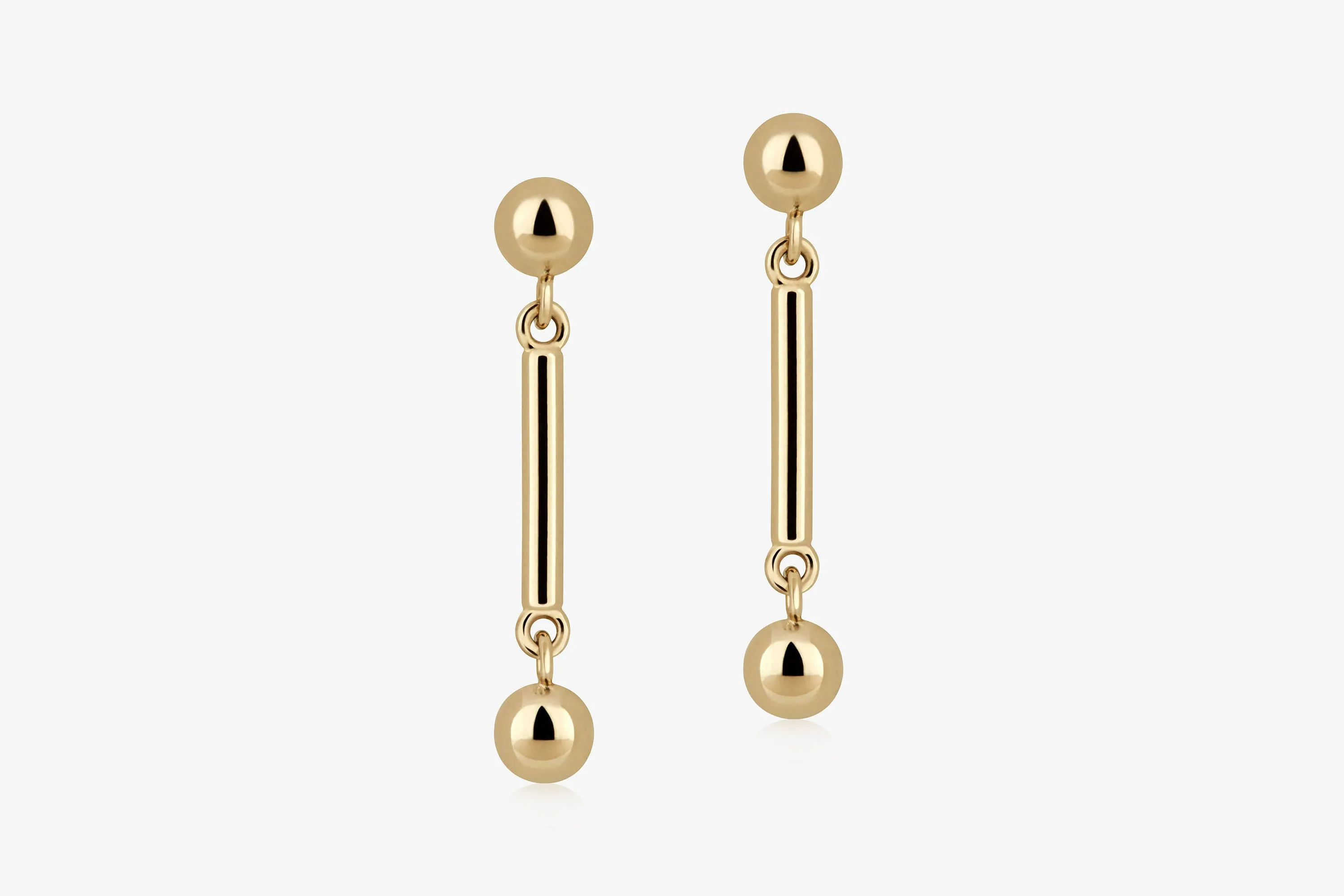 Music Bar Earrings - 22 Carat Gold Gilded