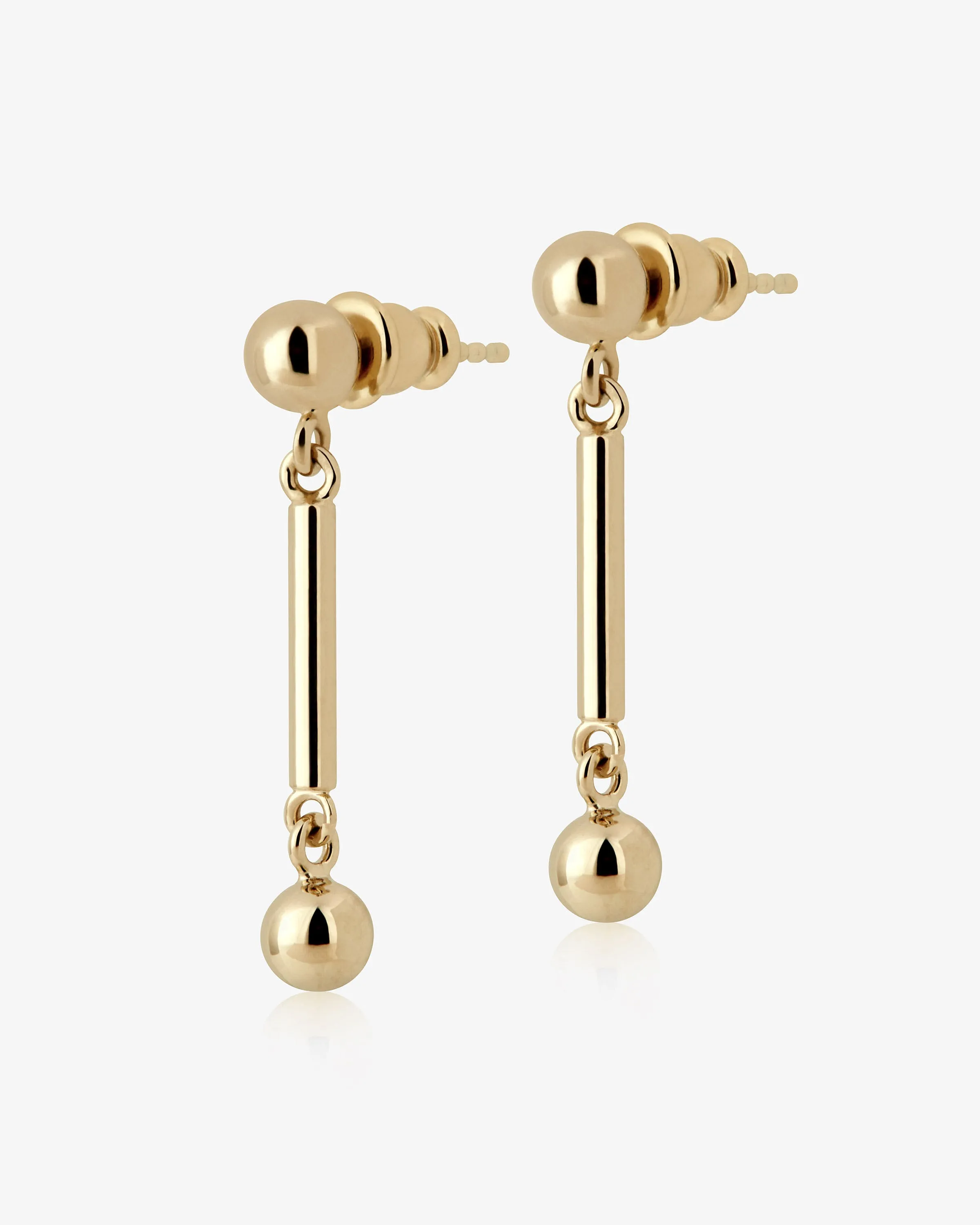 Music Bar Earrings - 22 Carat Gold Gilded