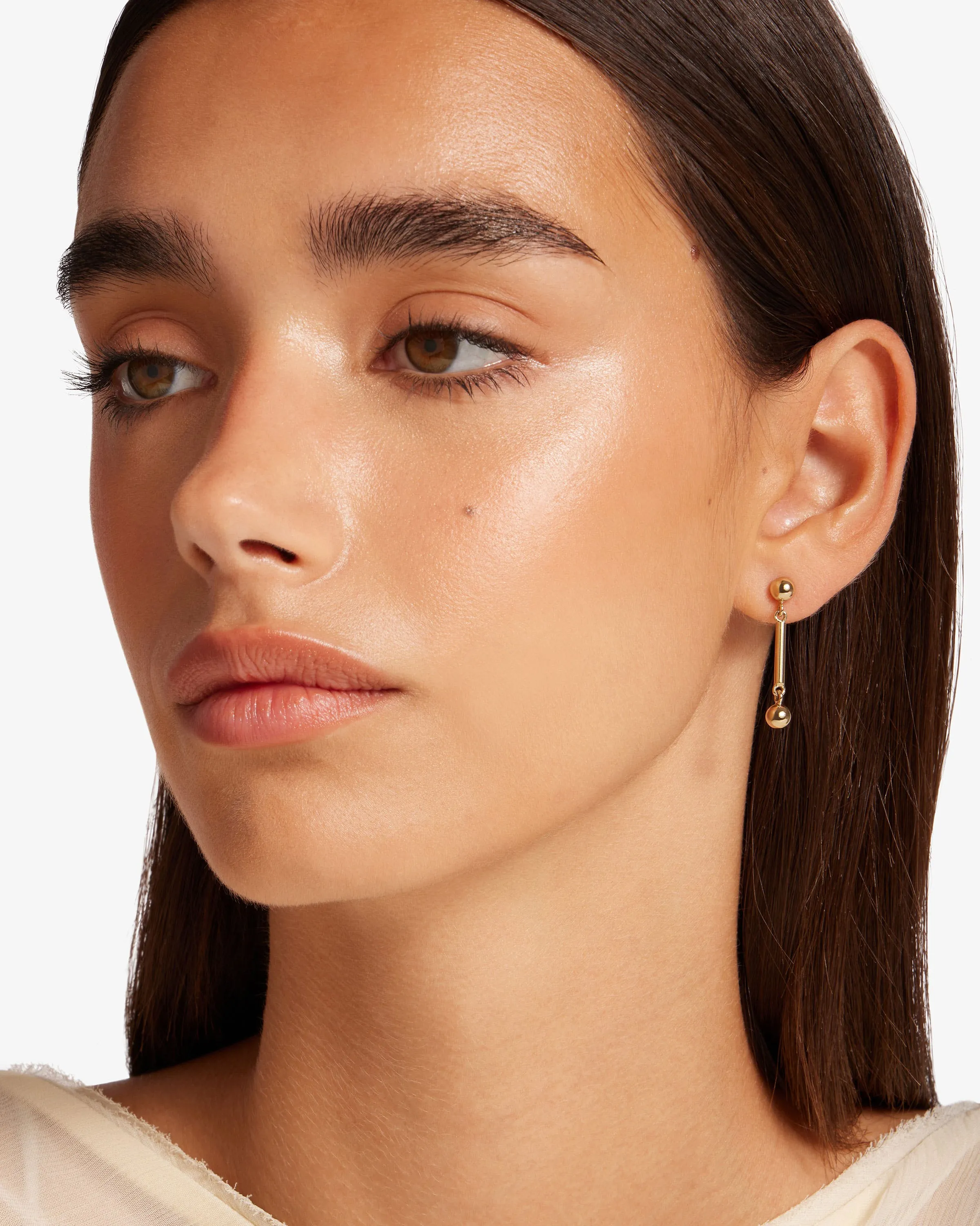 Music Bar Earrings - 22 Carat Gold Gilded