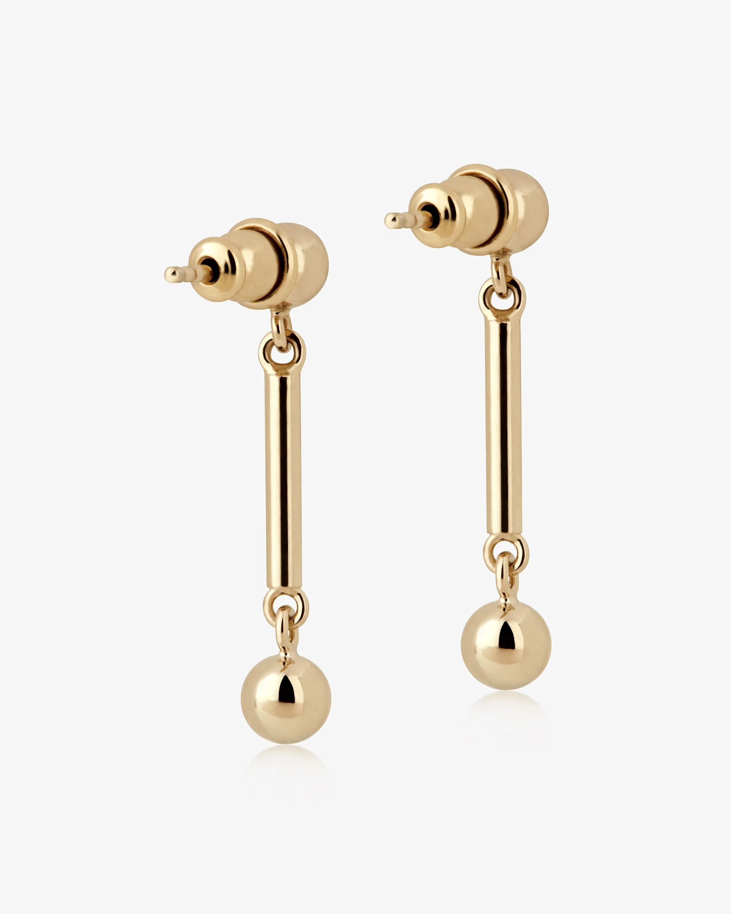 Music Bar Earrings - 22 Carat Gold Gilded