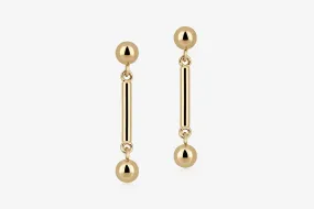 Music Bar Earrings - 22 Carat Gold Gilded