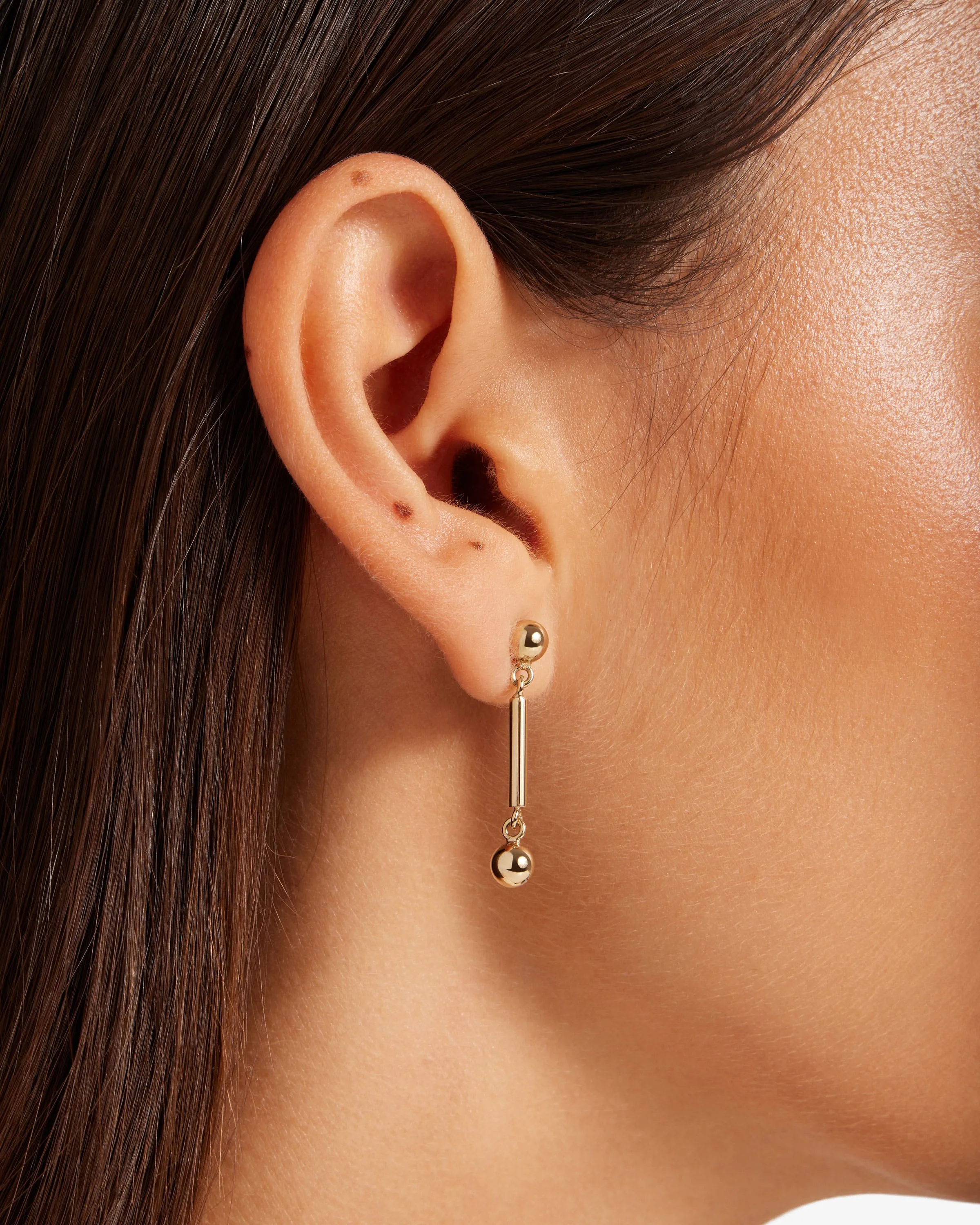 Music Bar Earrings - 22 Carat Gold Gilded