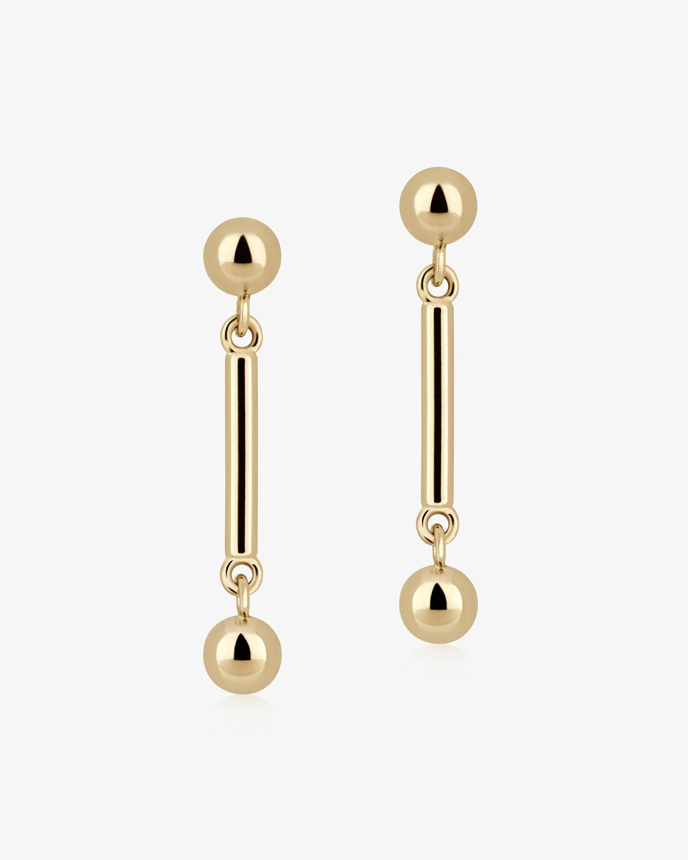 Music Bar Earrings - 22 Carat Gold Gilded