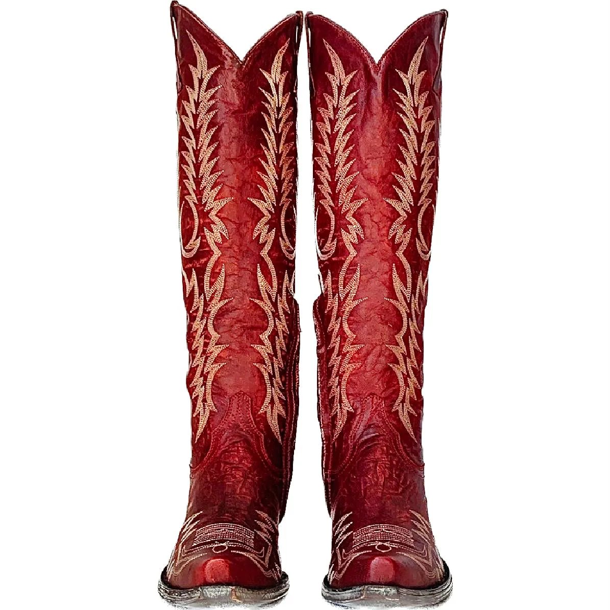 OLD GRINGO Mayra Embroidered Tall Knee High Red Leather Cowgirl Western Boots