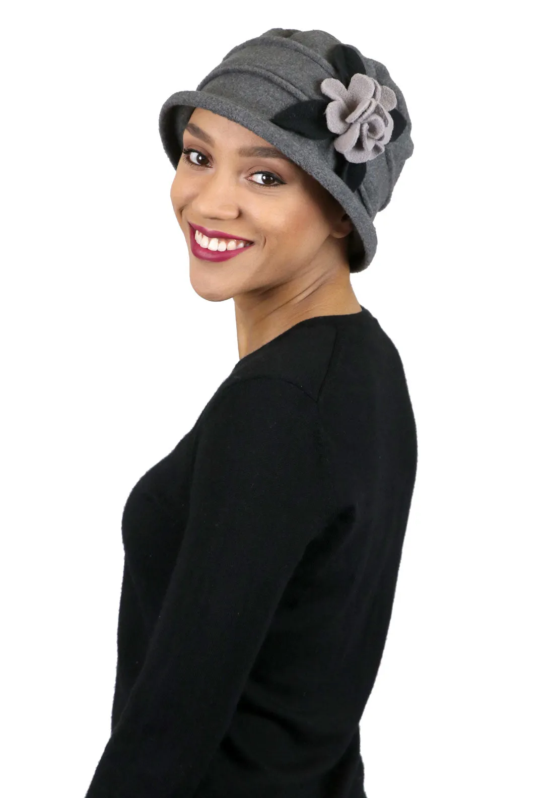 Olivia Luxury Fleece Cloche Hat For Women Double Layer Fleece