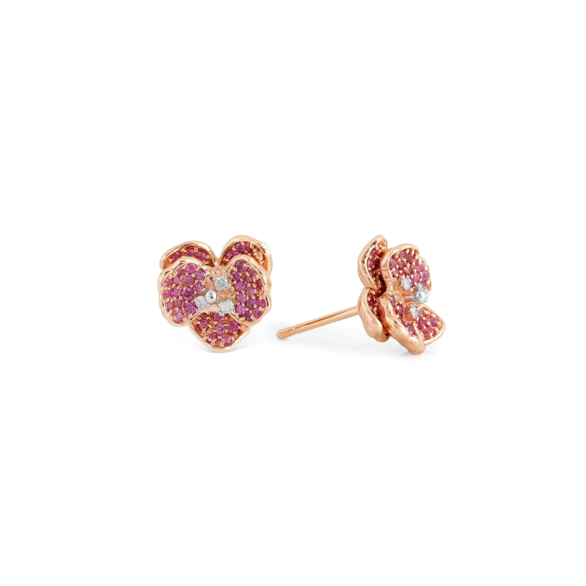 Orchid 11mm Earrings with Pink Sapphires