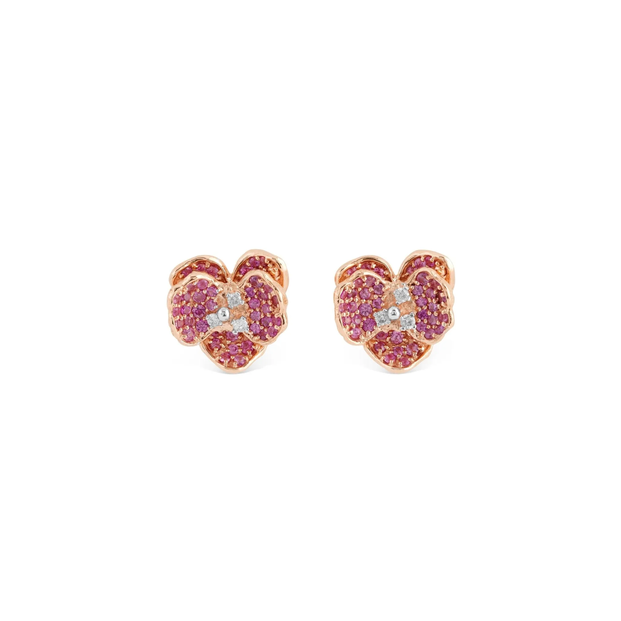 Orchid 11mm Earrings with Pink Sapphires