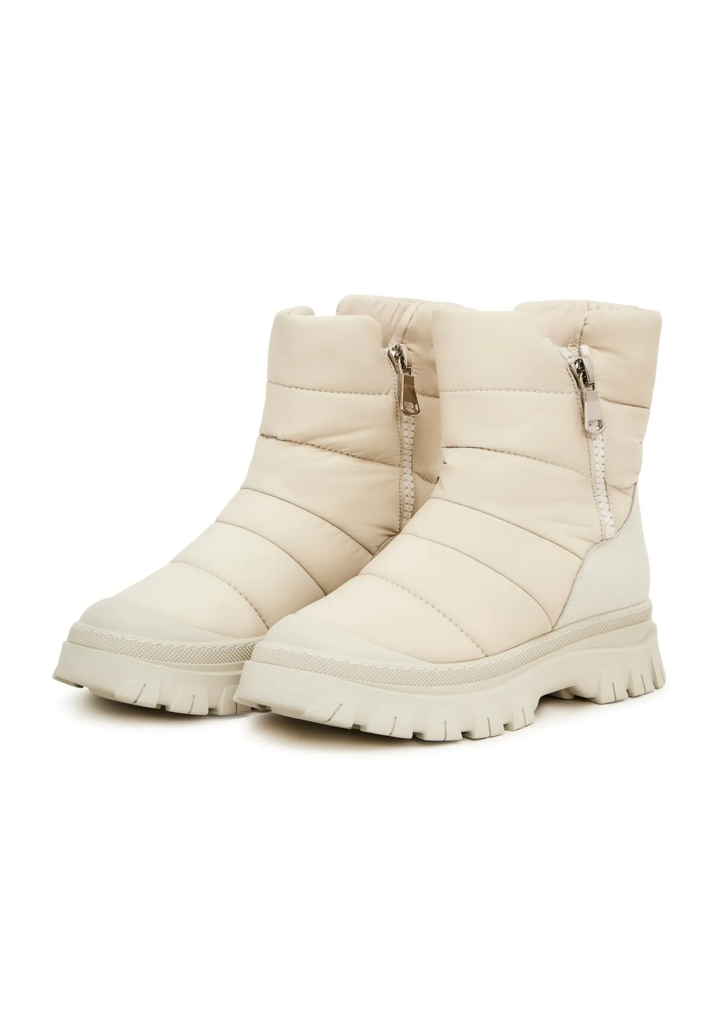 Platform Winter Boots - Beige