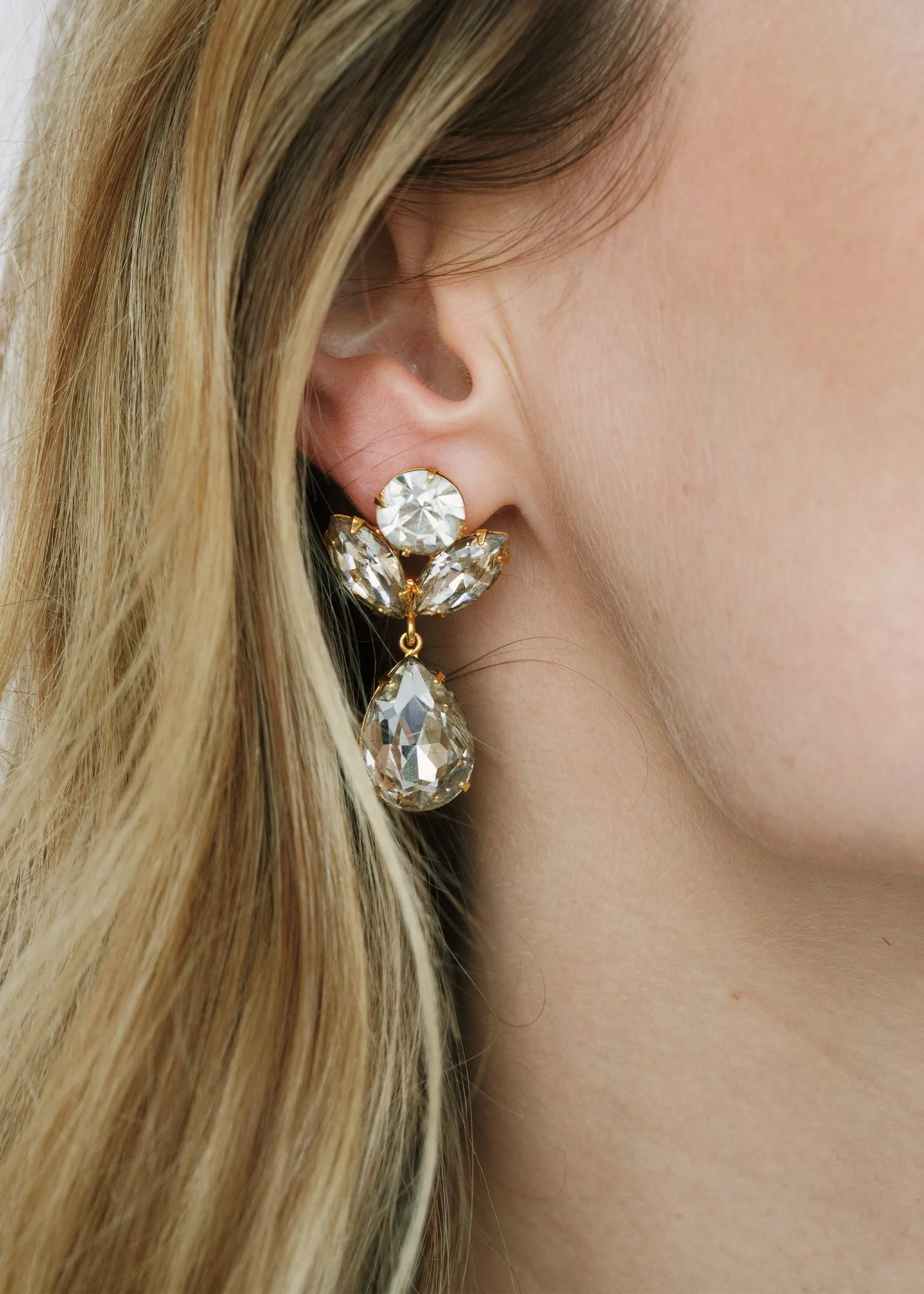 Rily Earrings -- Crystal Antique Gold