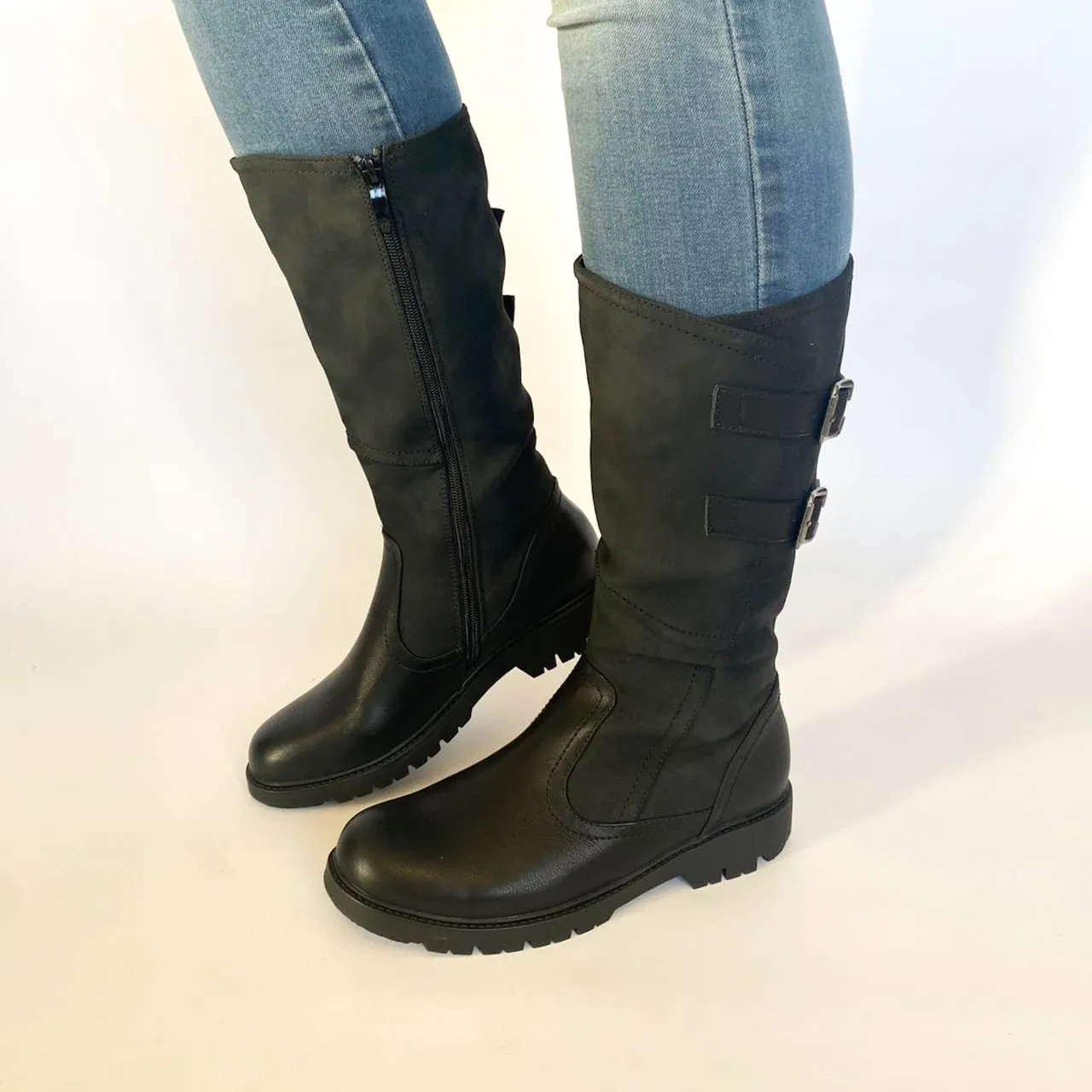 Savoy black long boot