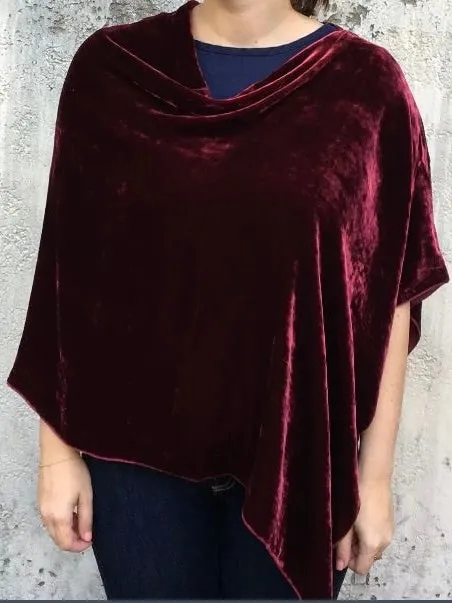 Silk Velvet Poncho - 9 Colors