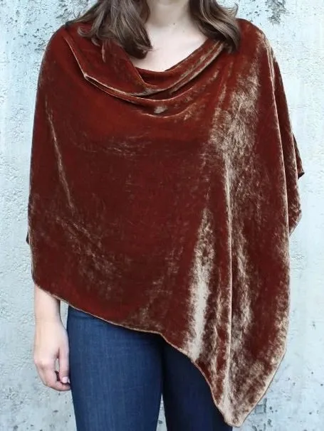 Silk Velvet Poncho - 9 Colors