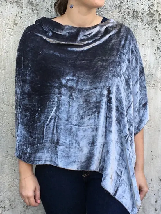 Silk Velvet Poncho - 9 Colors