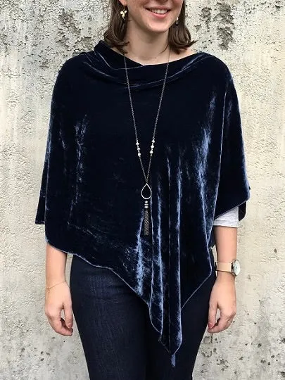 Silk Velvet Poncho - 9 Colors