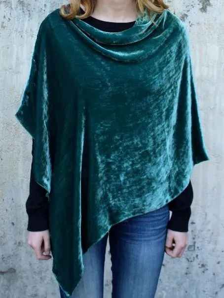 Silk Velvet Poncho - 9 Colors