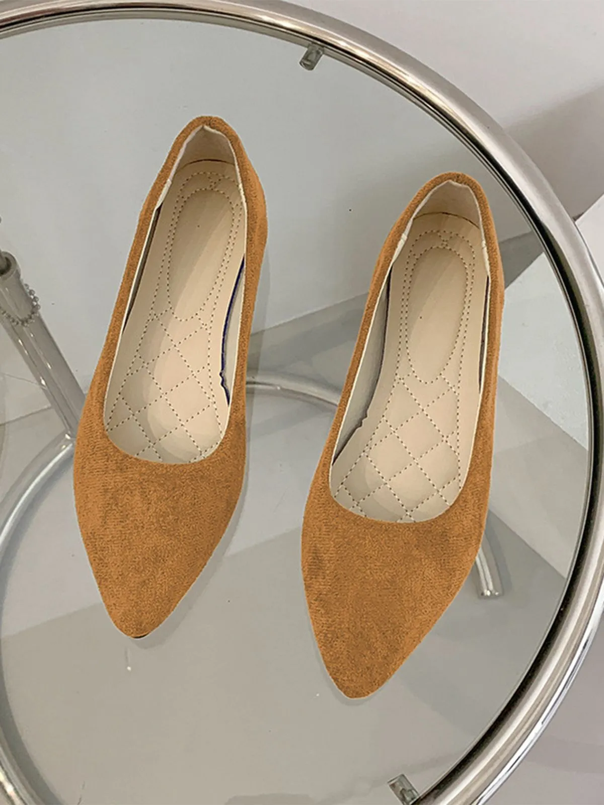 Slip-On Loafers Pointed Toe Shallow Flat Shoes