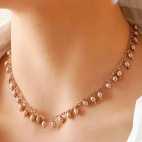 TFC Playful Pearl Pink Gold Plated Necklace