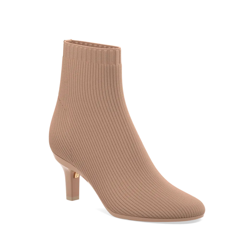 The Josie Bootie - Latte Knit 3 Stiletto