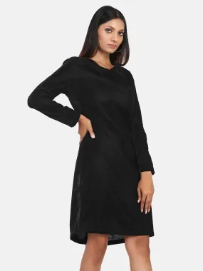 Velvet Cowl Dress - Black